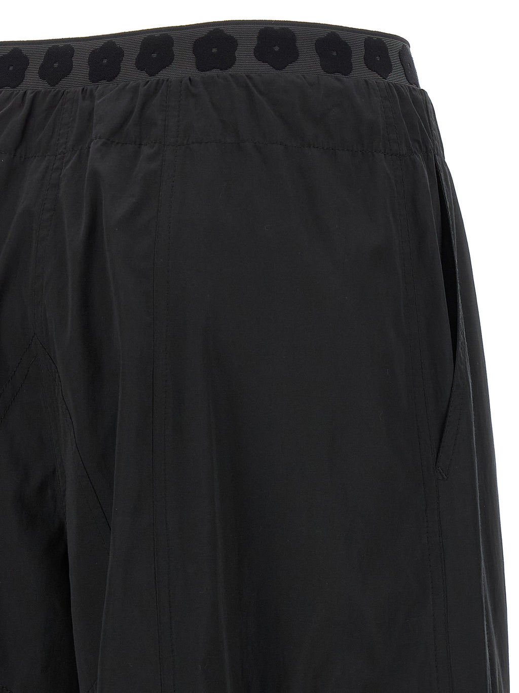 Black Polyester Cargo Pants
