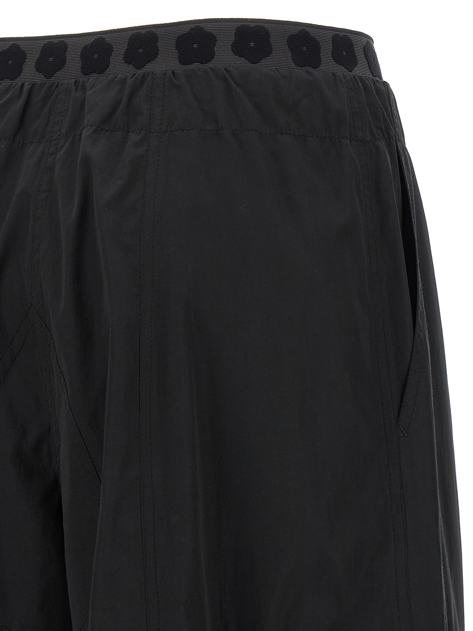Black Polyester Cargo Pants