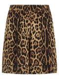 Brown Silk Bermuda Shorts
