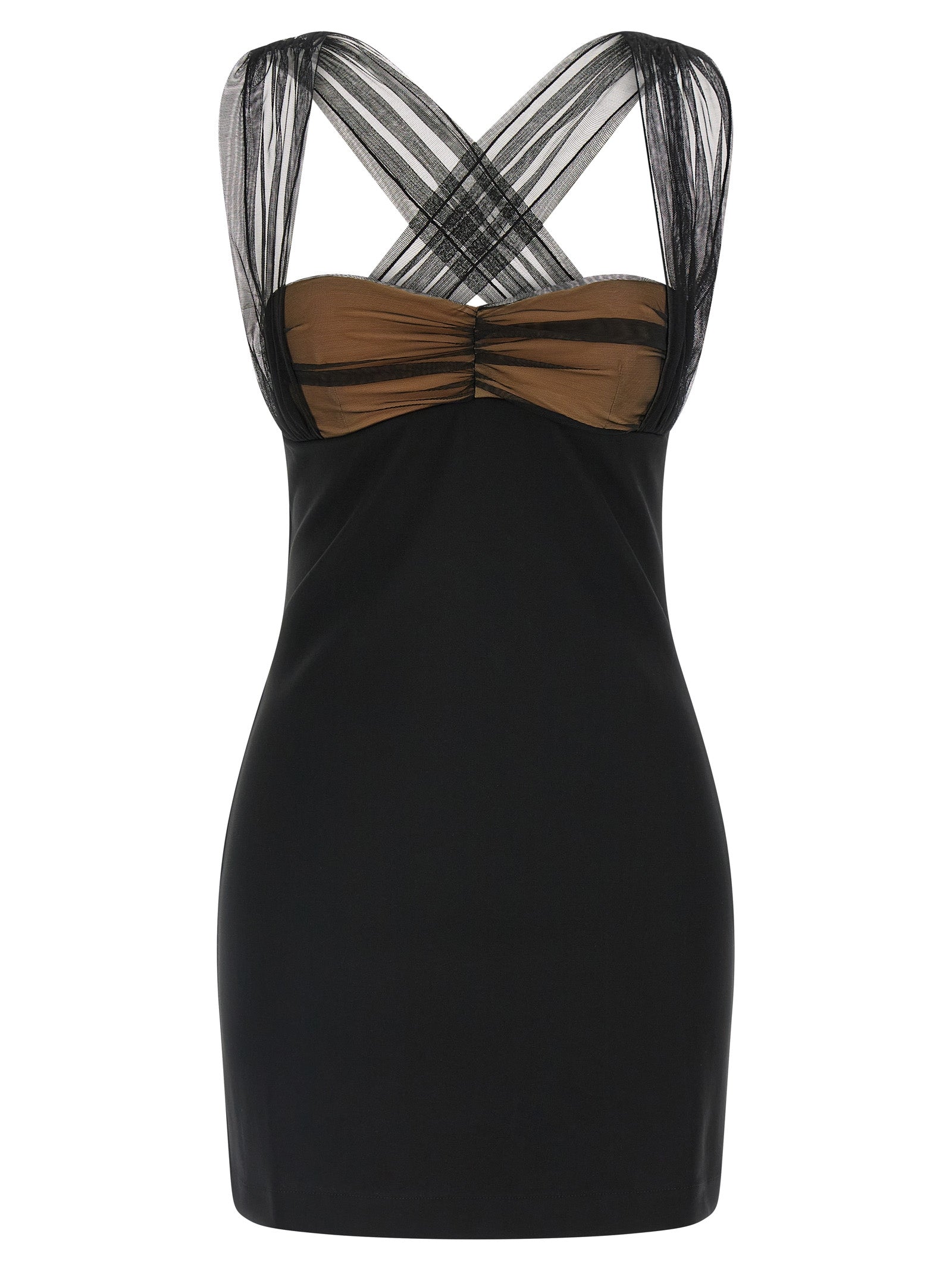 Black Viscose Short Dress