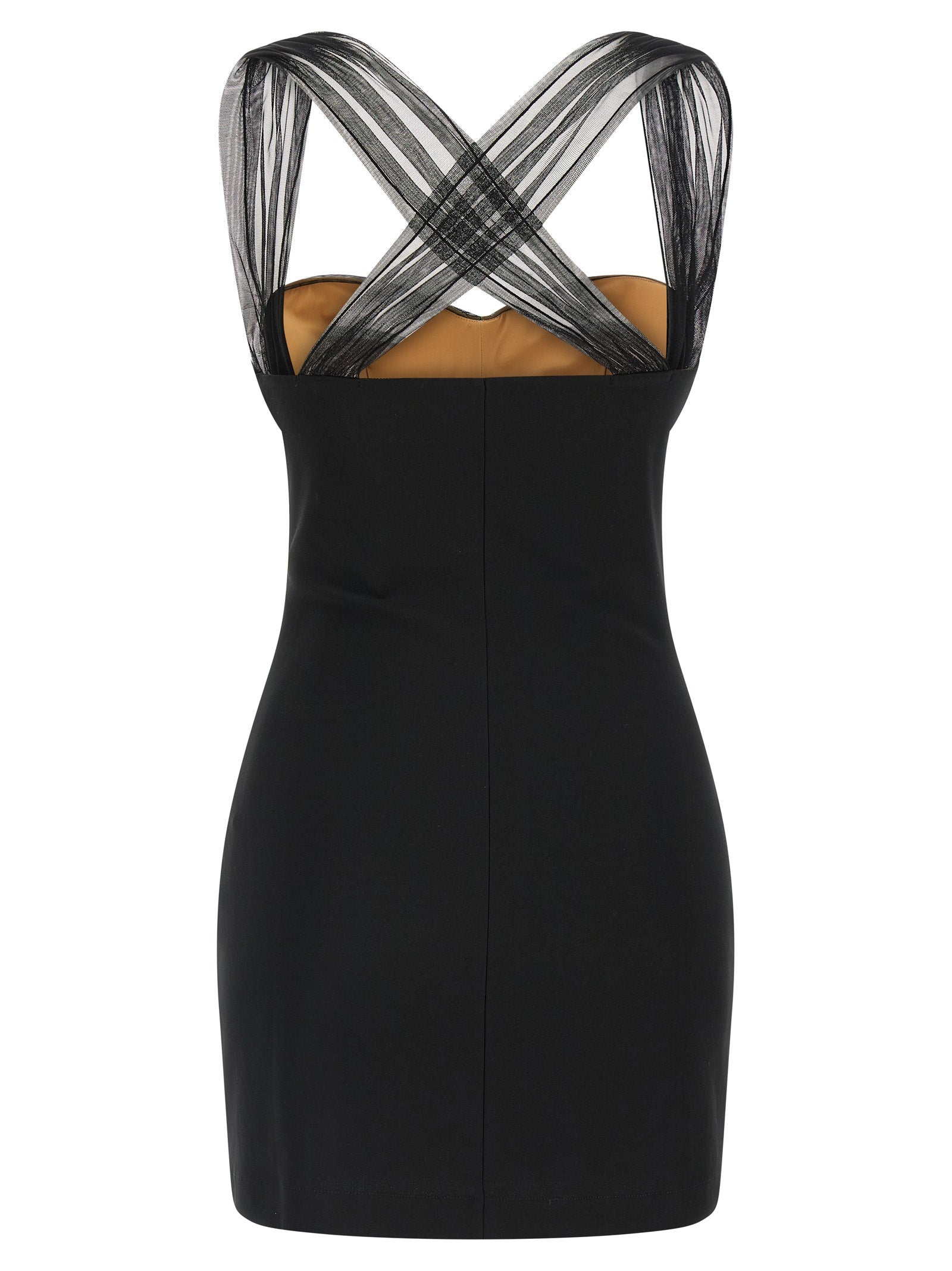Black Viscose Short Dress