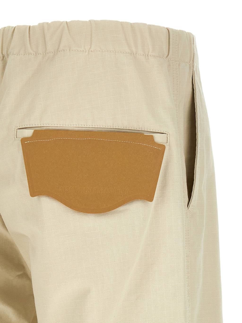 Beige Cotton Athletic Pants