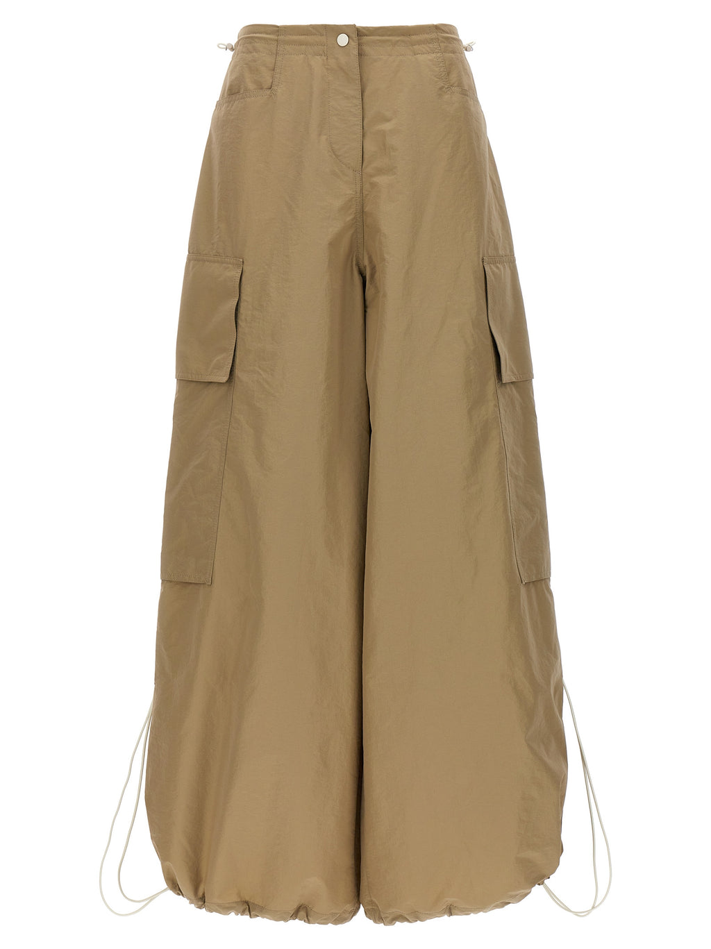 Beige Polyamide Casual Pants