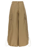 Beige Polyamide Casual Pants