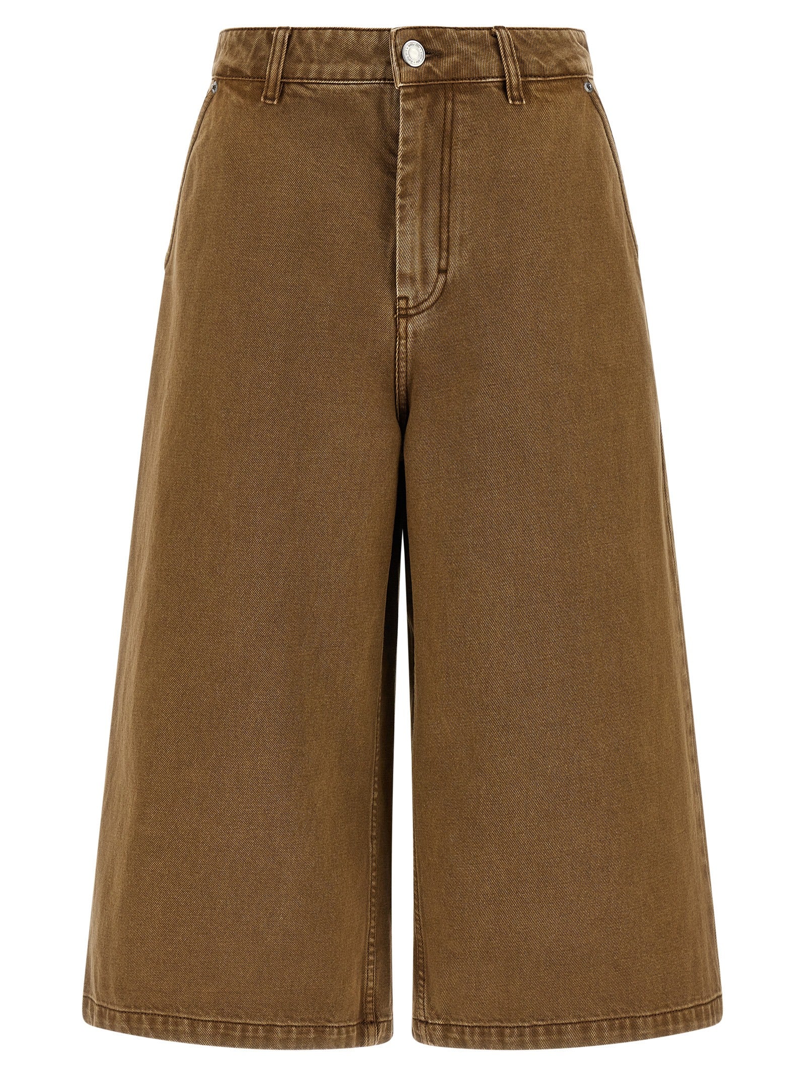 Brown Cotton Bermuda Shorts
