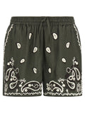 Bicolor Linen Bermuda Shorts