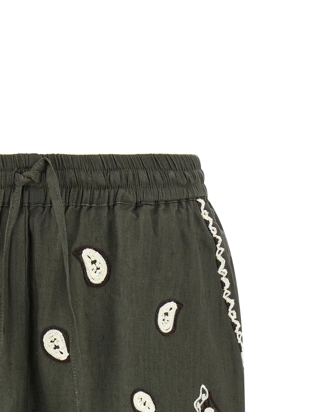 Bicolor Linen Bermuda Shorts