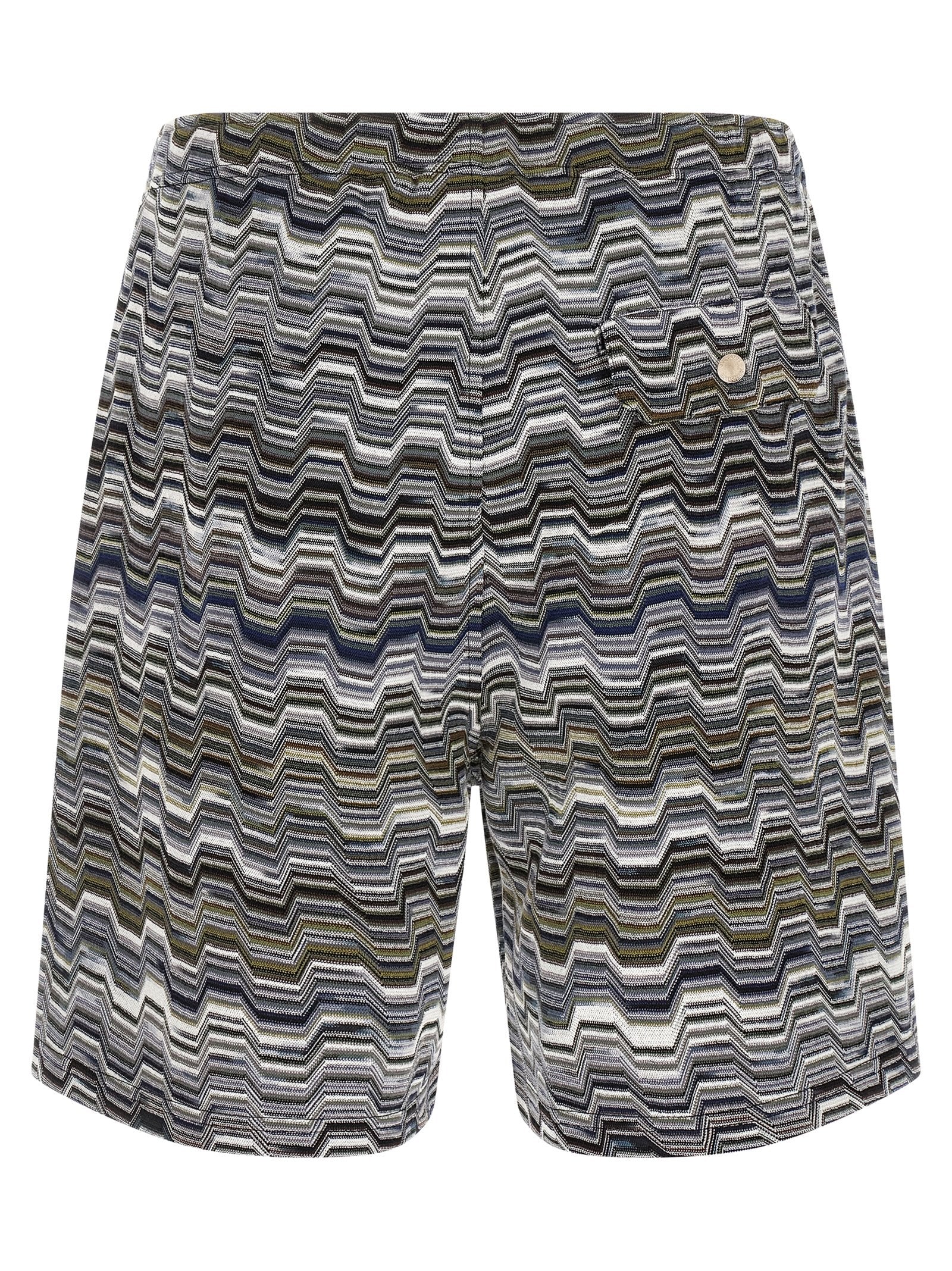 Bicolor Cotton Bermuda Shorts