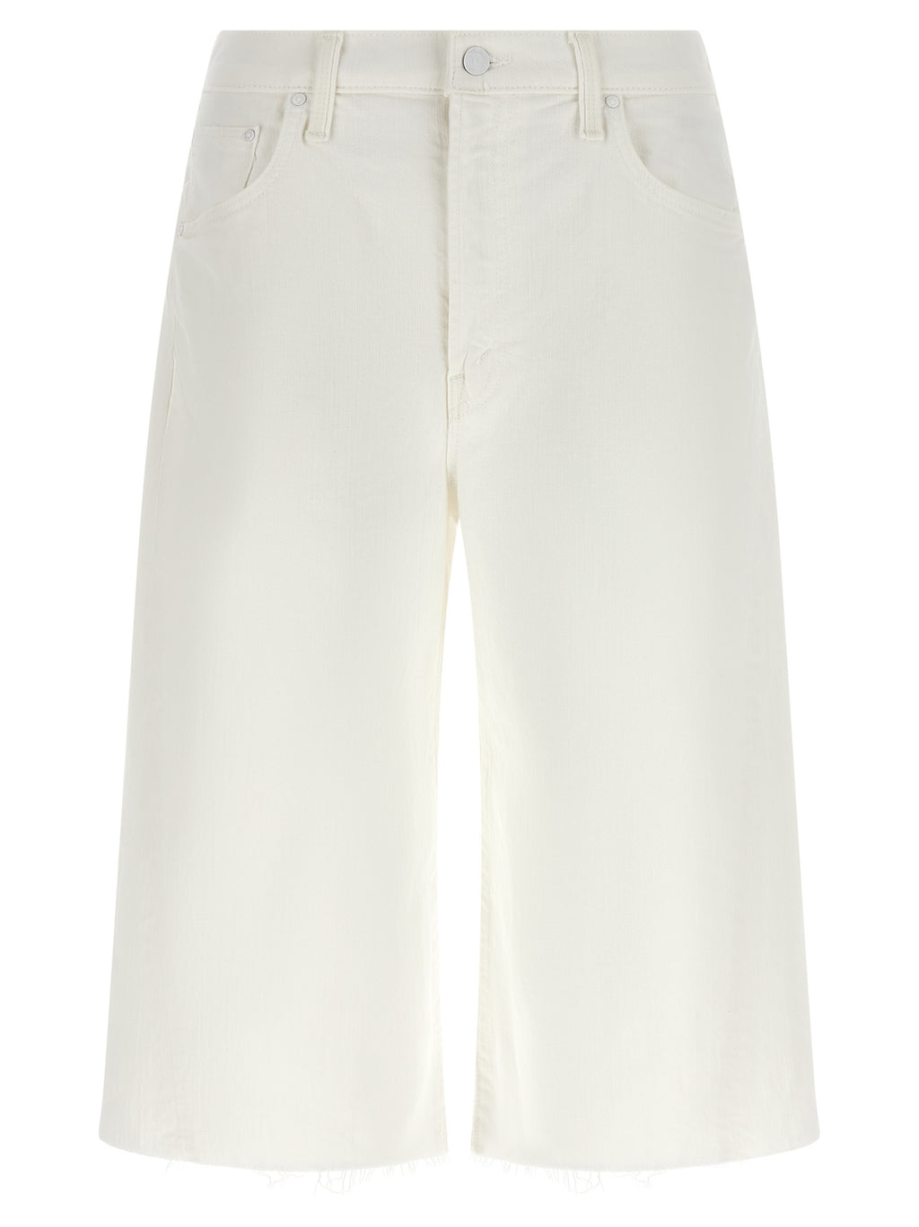 White Cotton Bermuda Shorts