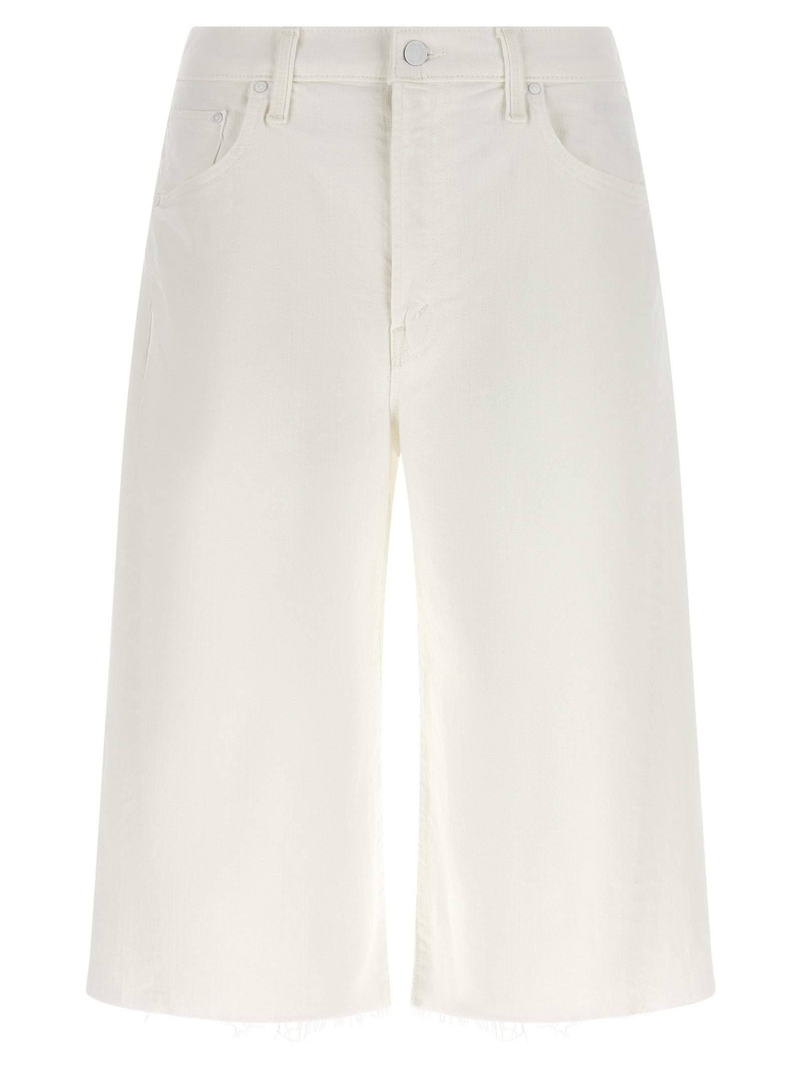 White Cotton Bermuda Shorts