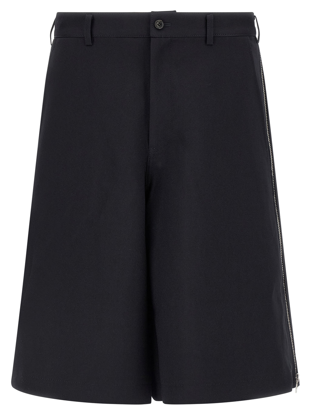 Blue Polyester Bermuda Shorts