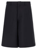 Blue Polyester Bermuda Shorts