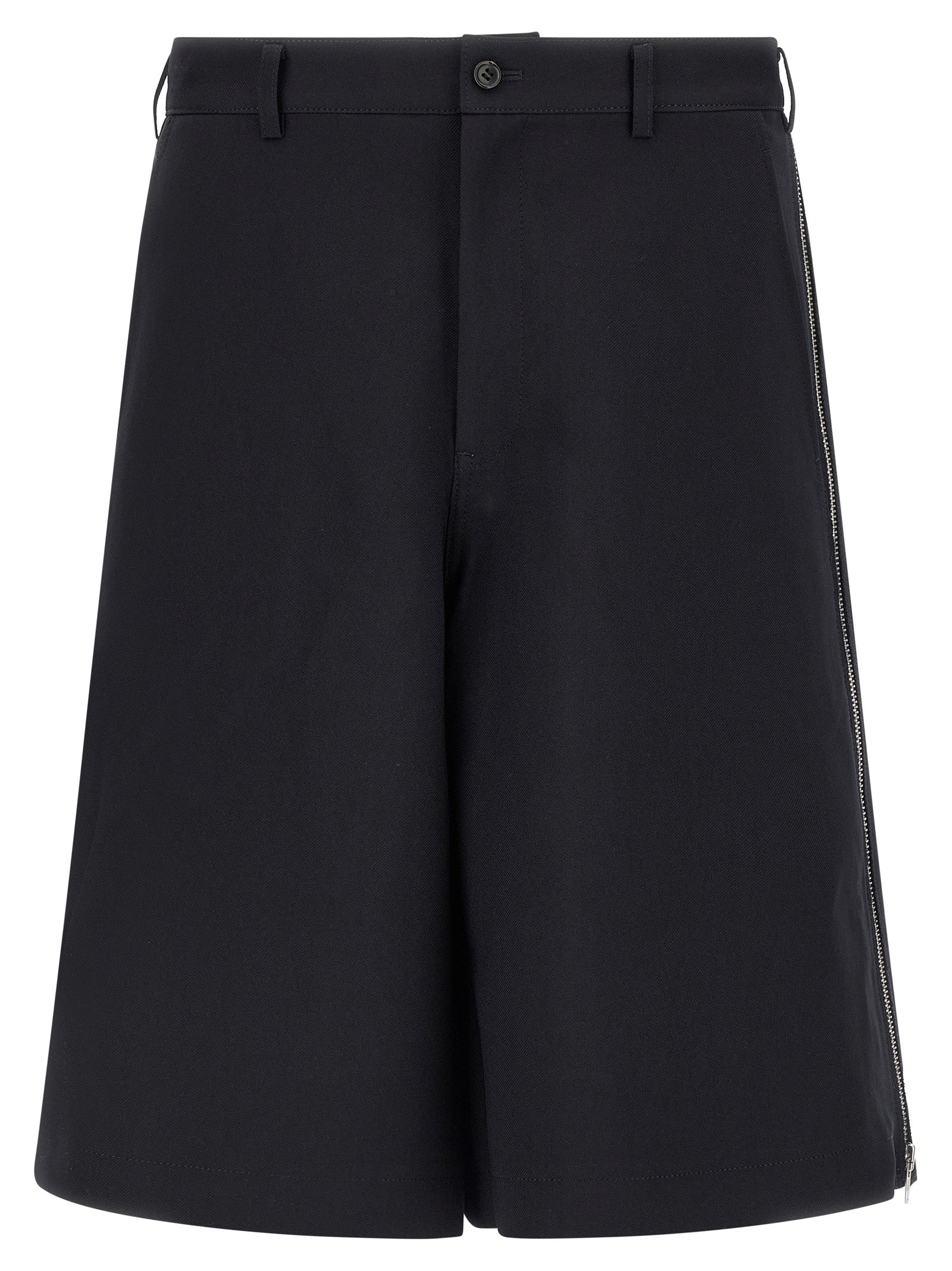 Blue Polyester Bermuda Shorts