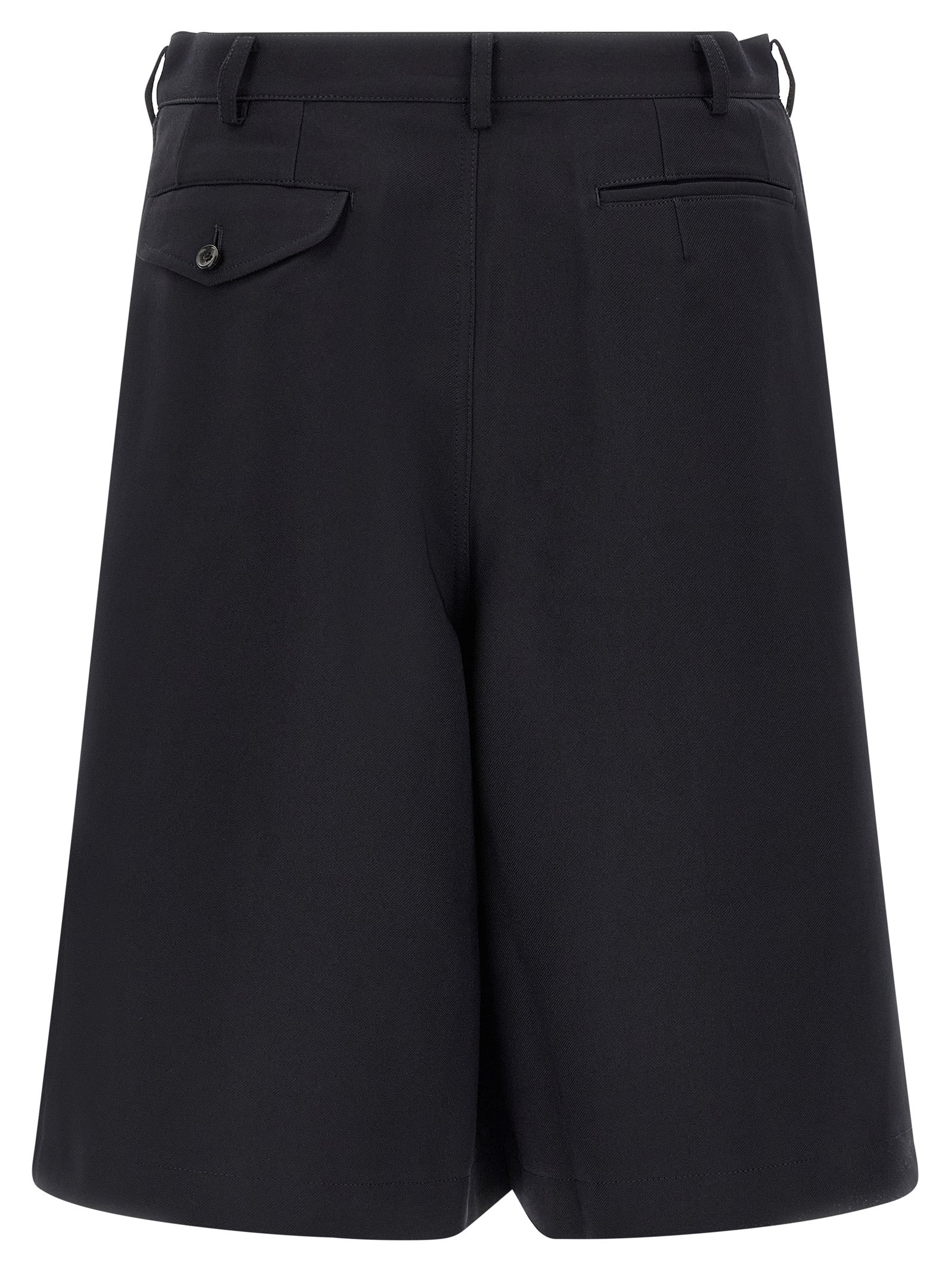 Blue Polyester Bermuda Shorts