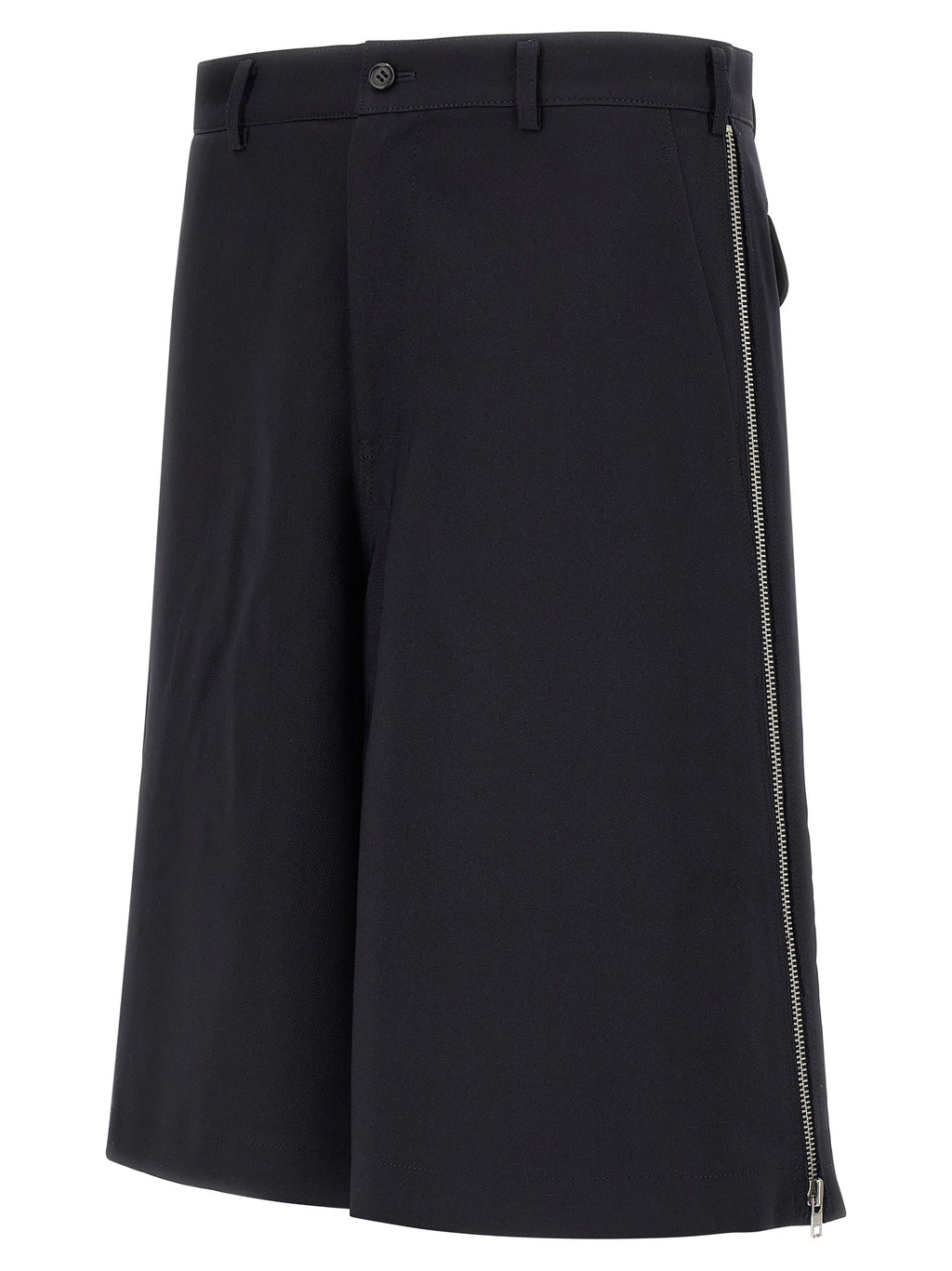 Blue Polyester Bermuda Shorts