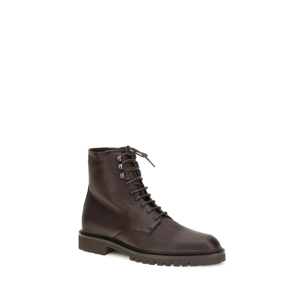 Brown Calf Leather Bos Taurus Lace-Up Boots
