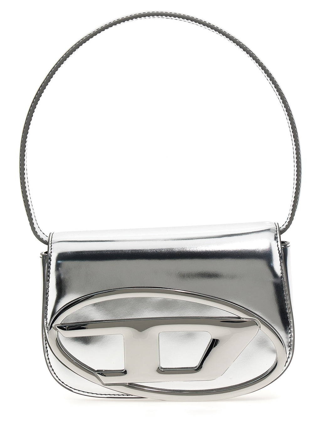 Silver Cowhide Shoulder Bag