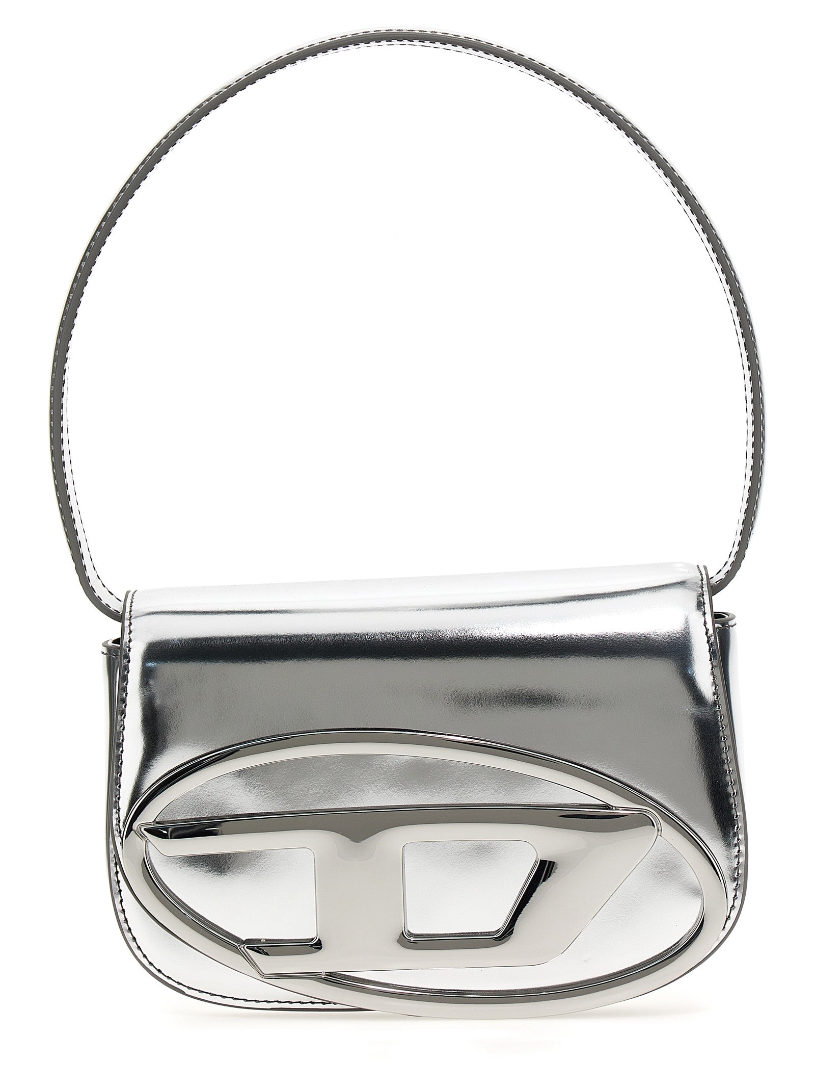 Silver Cowhide Shoulder Bag