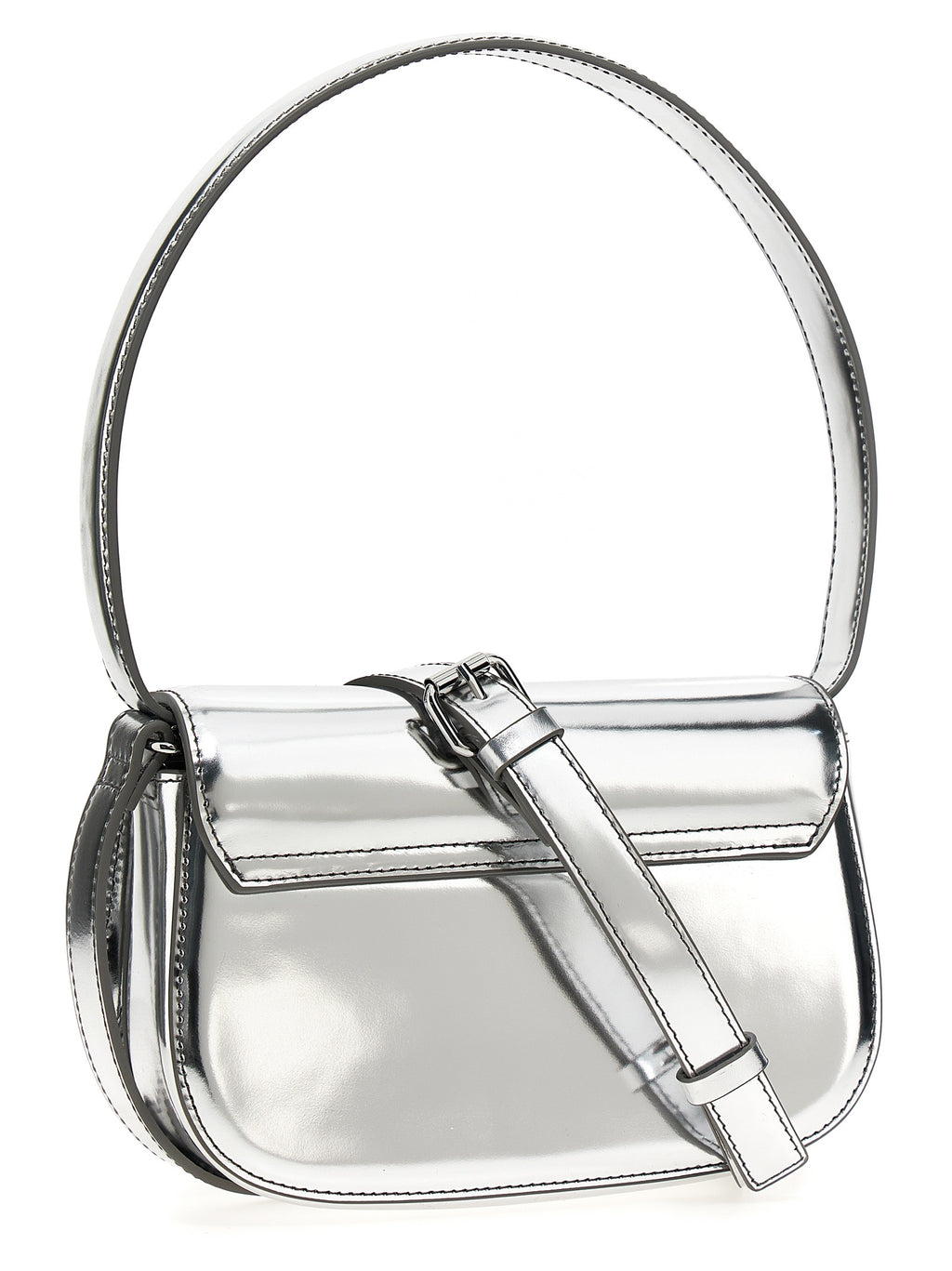 Silver Cowhide Shoulder Bag