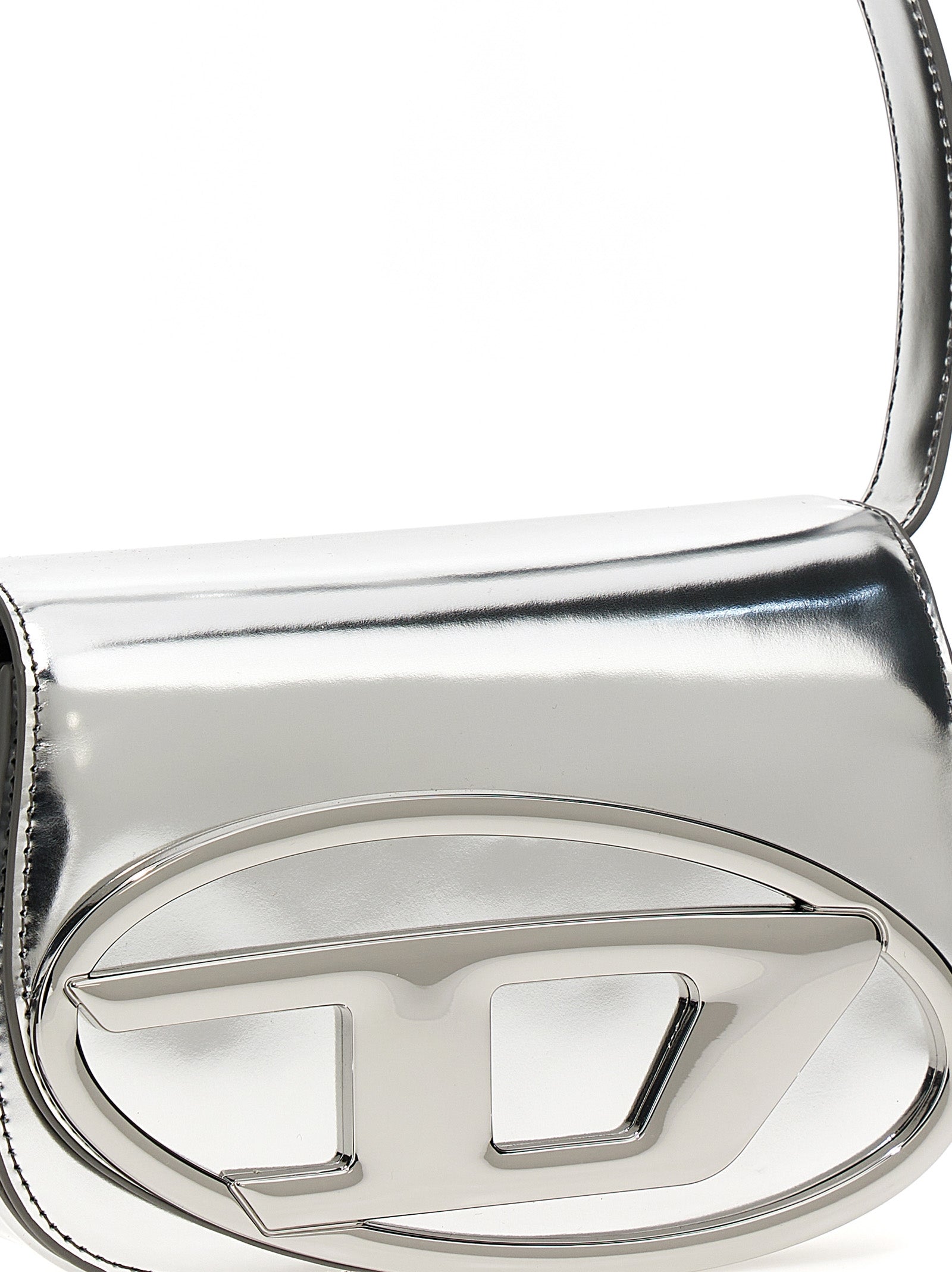 Silver Cowhide Shoulder Bag