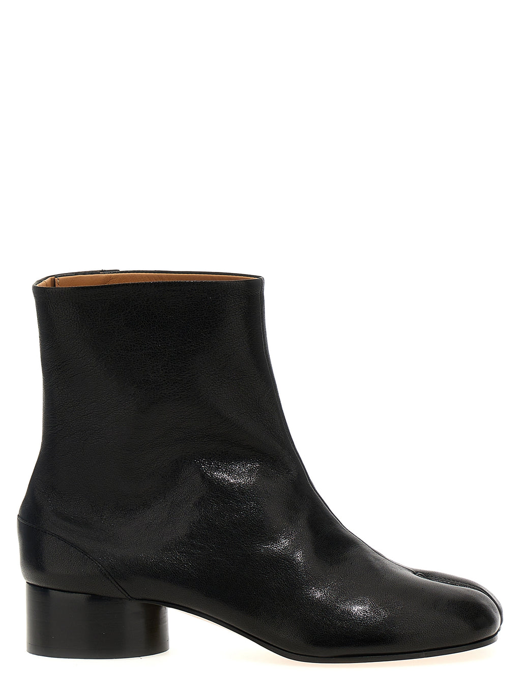 Black Lamb Leather Ankle Boots