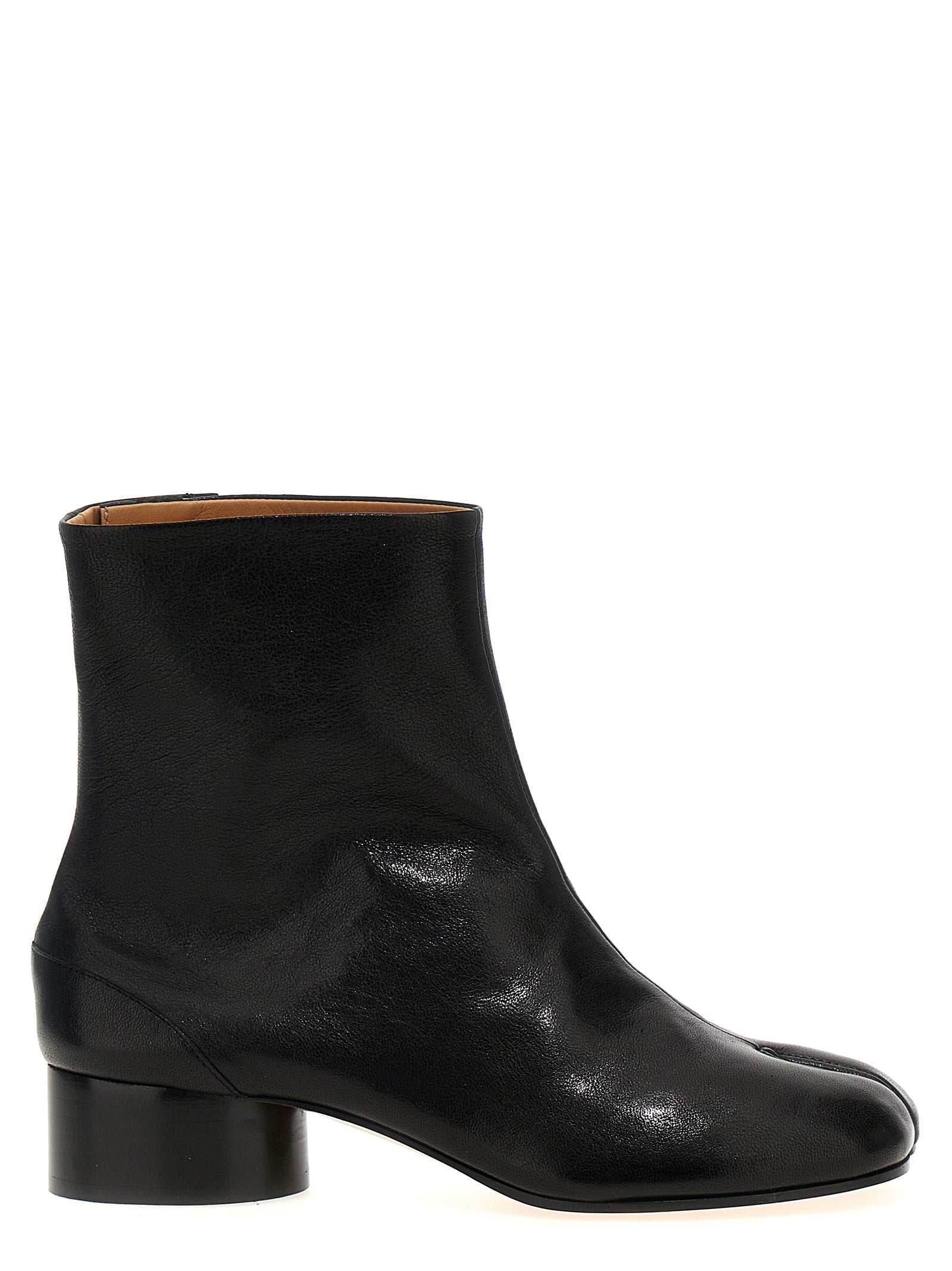 Black Lamb Leather Ankle Boots