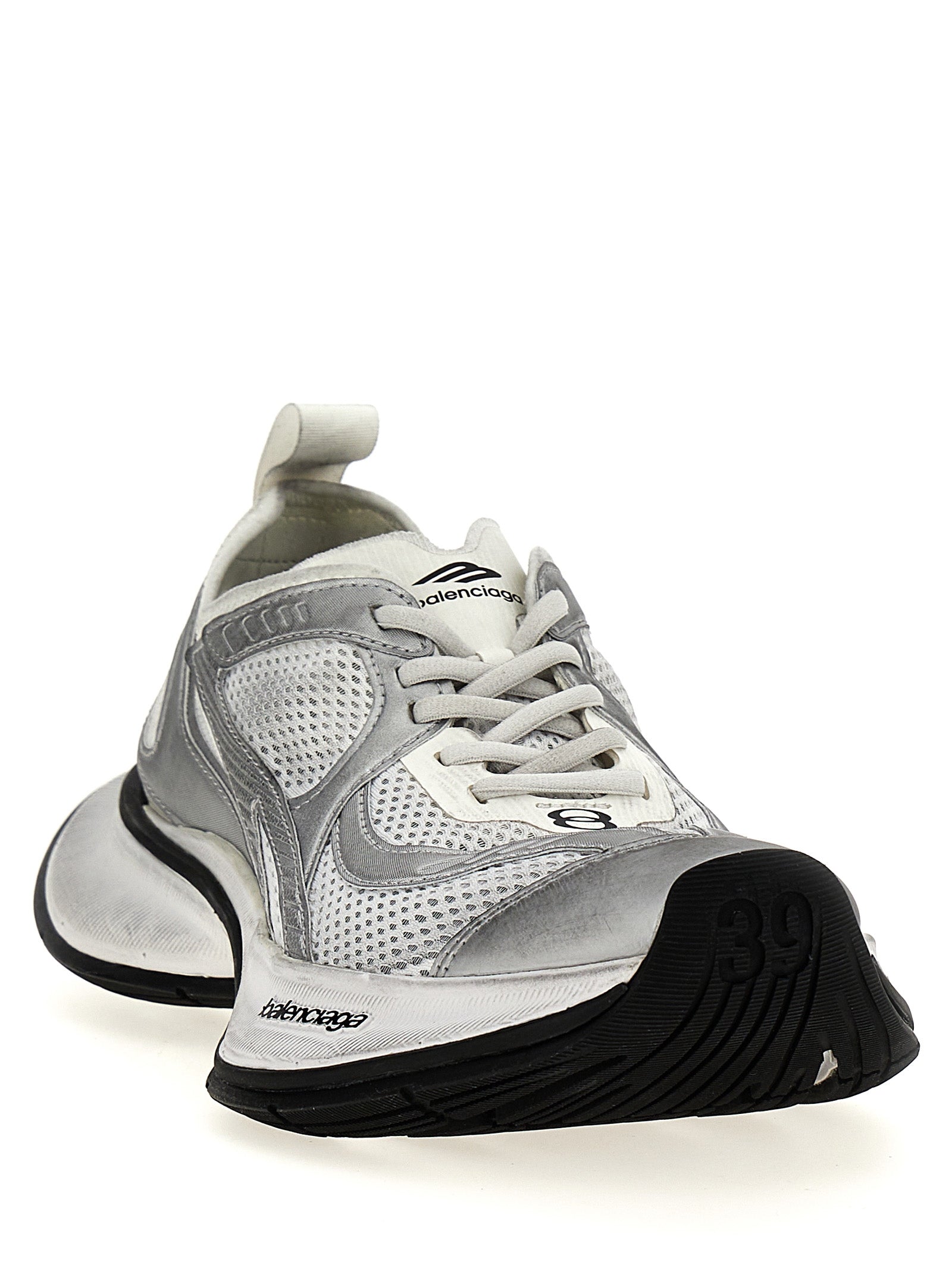 Gray Polyester Athletic Sneakers