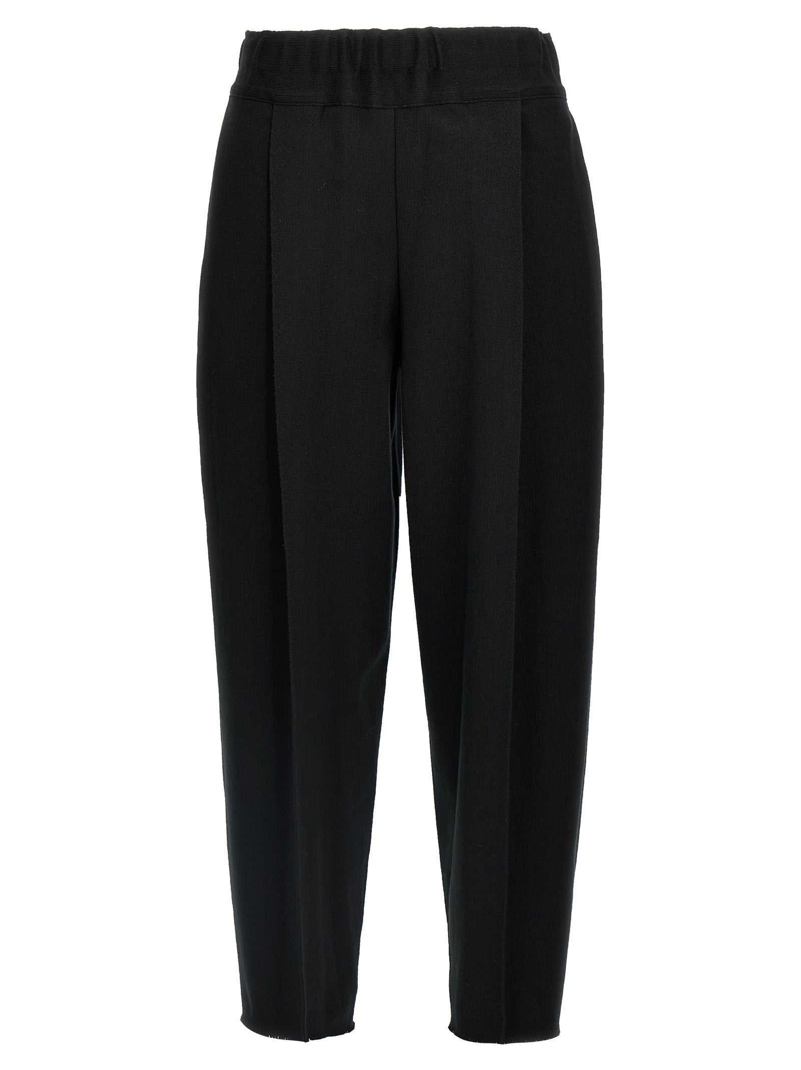 Black Cotton Casual Pants