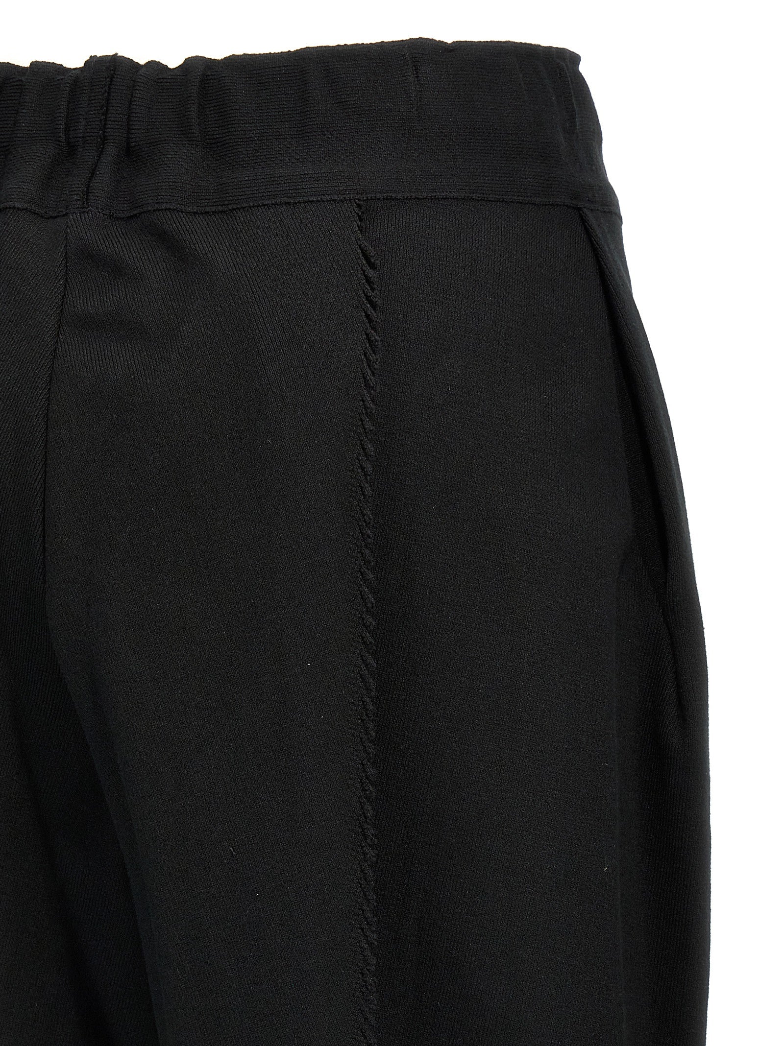Black Cotton Casual Pants