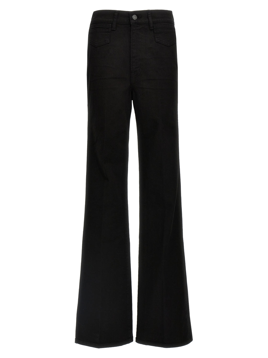 Black Cotton Flared Jeans