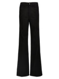 Black Cotton Flared Jeans