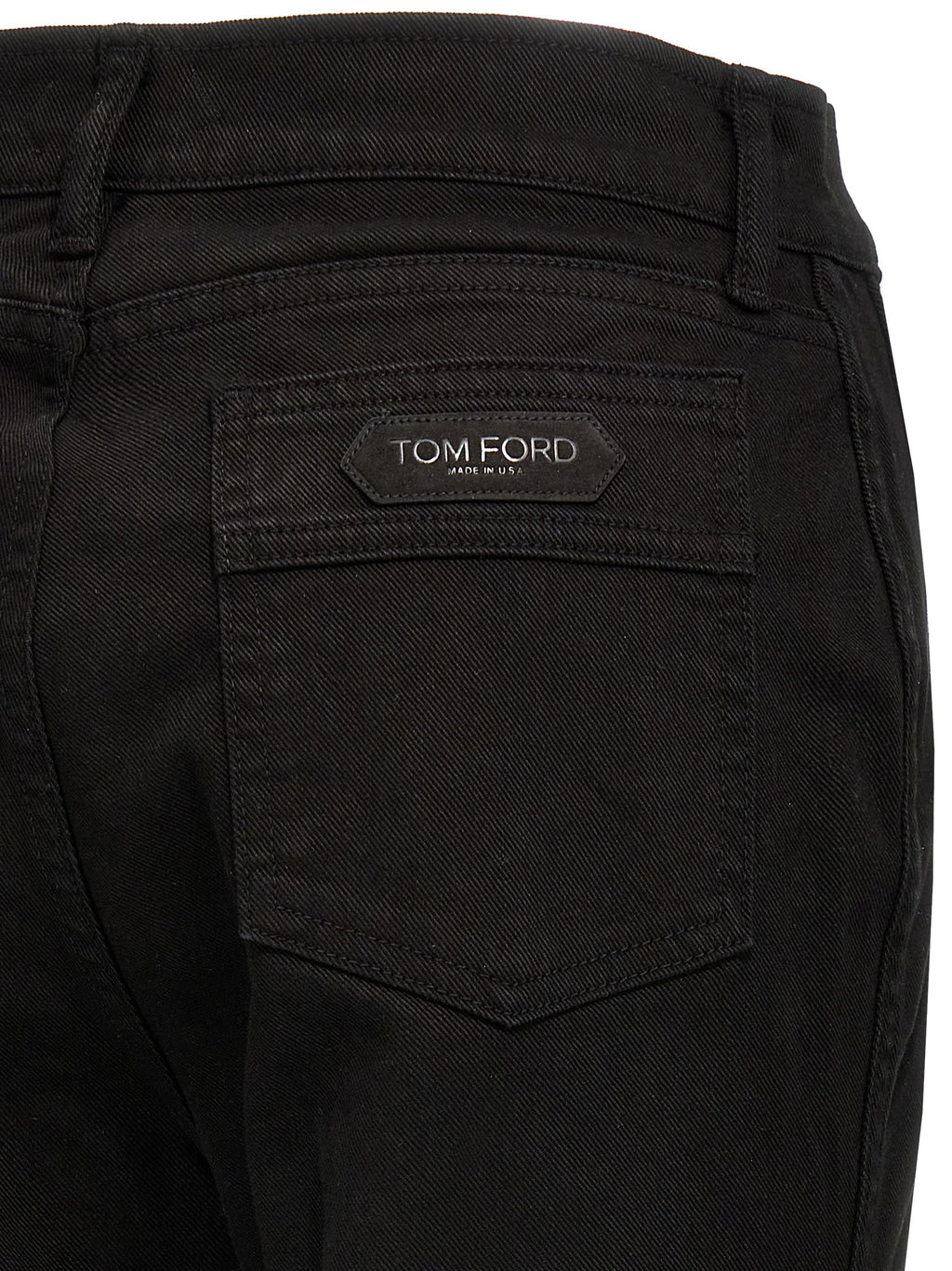 Black Cotton Flared Jeans