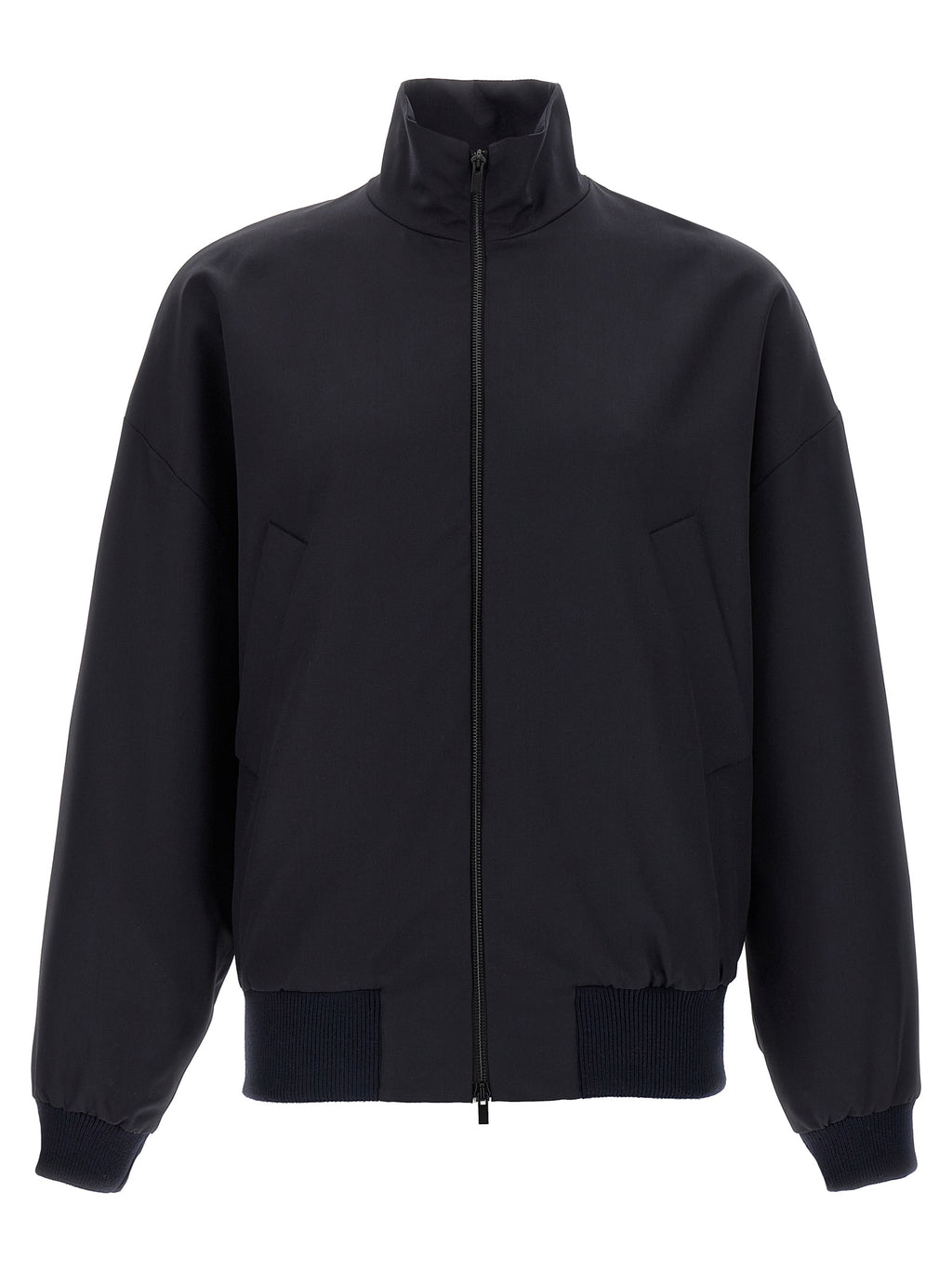 Blue Virgin Wool Full-Length Jacket
