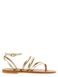 Gold Cowhide Flat Sandals