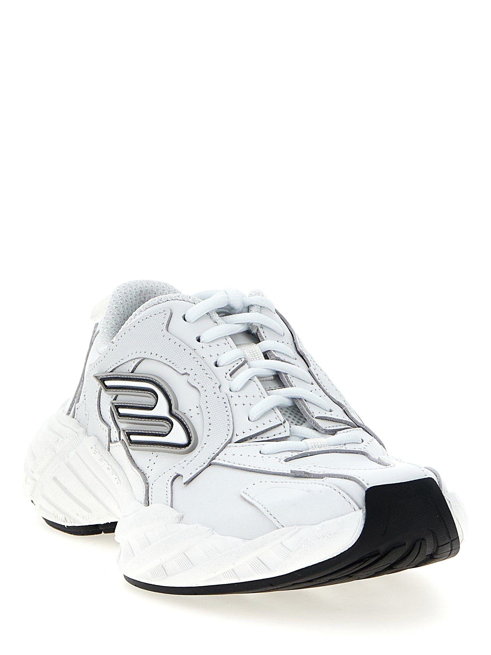 White Cowhide Athletic Sneakers