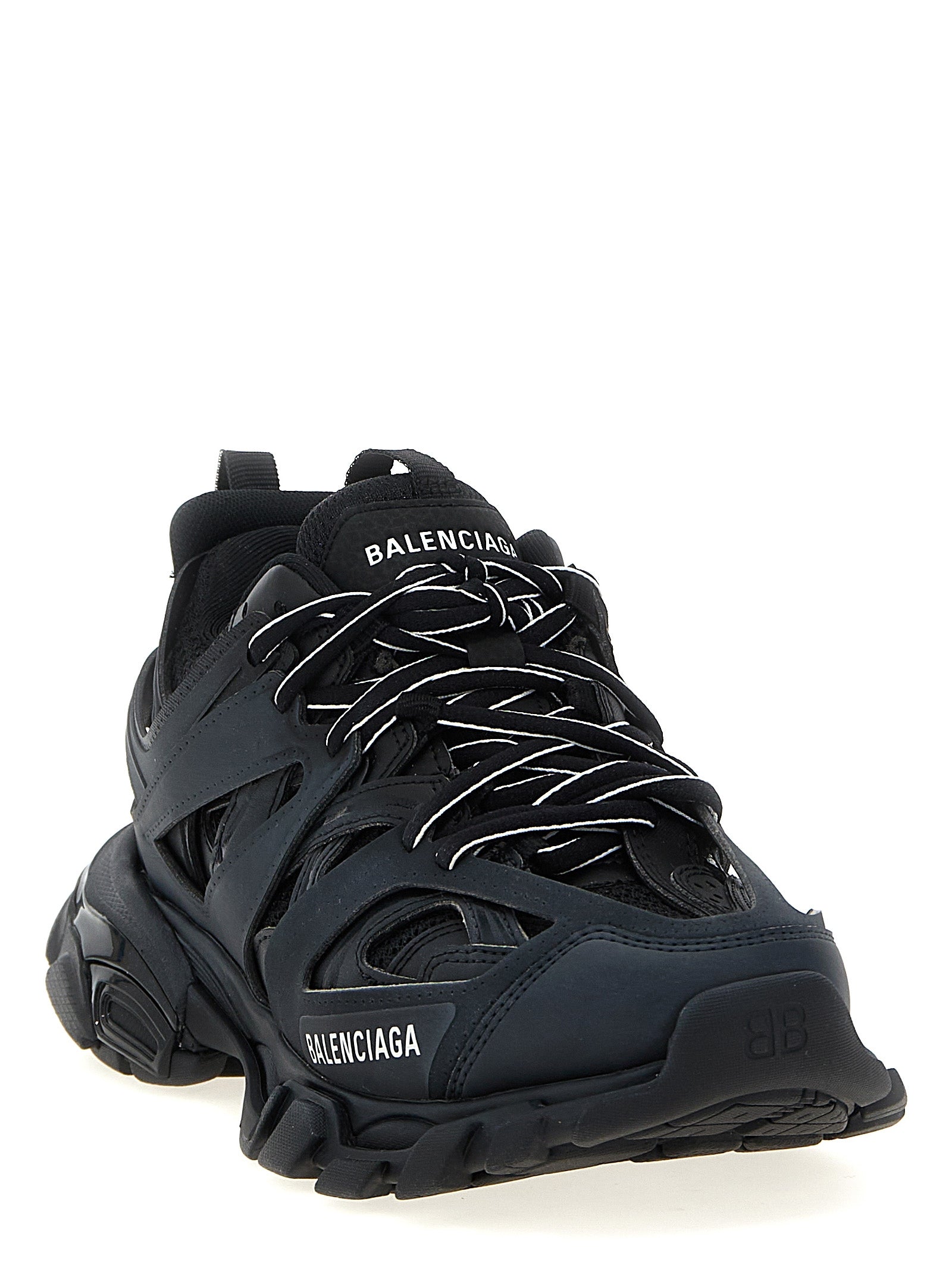 Black Polyethylene Athletic Sneakers