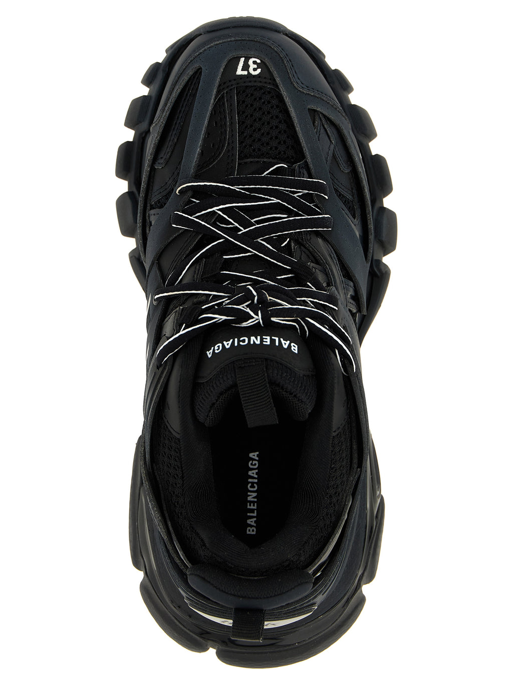 Black Polyethylene Athletic Sneakers