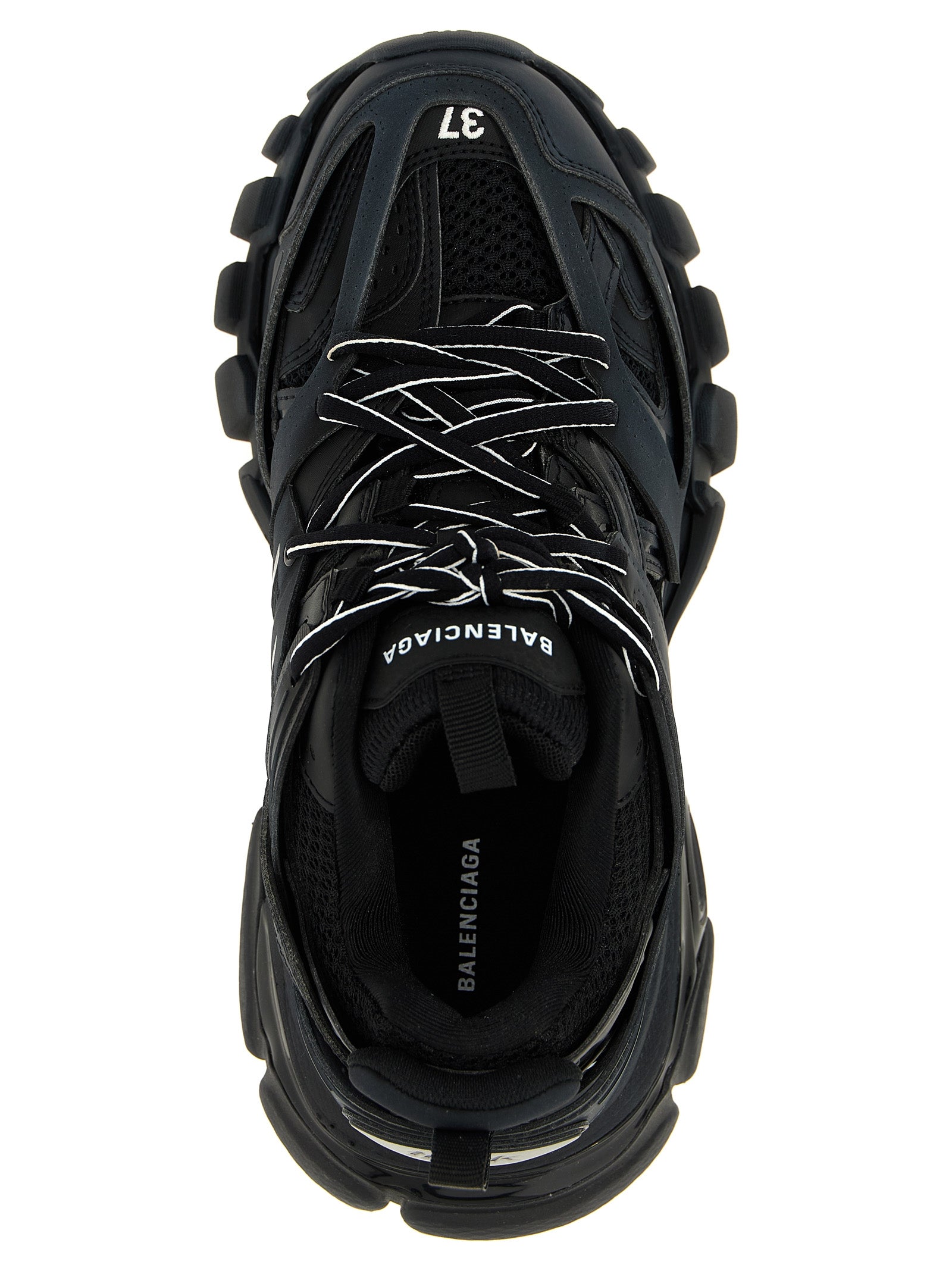 Black Polyethylene Athletic Sneakers