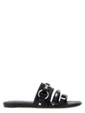 Black Lamb Leather Slides
