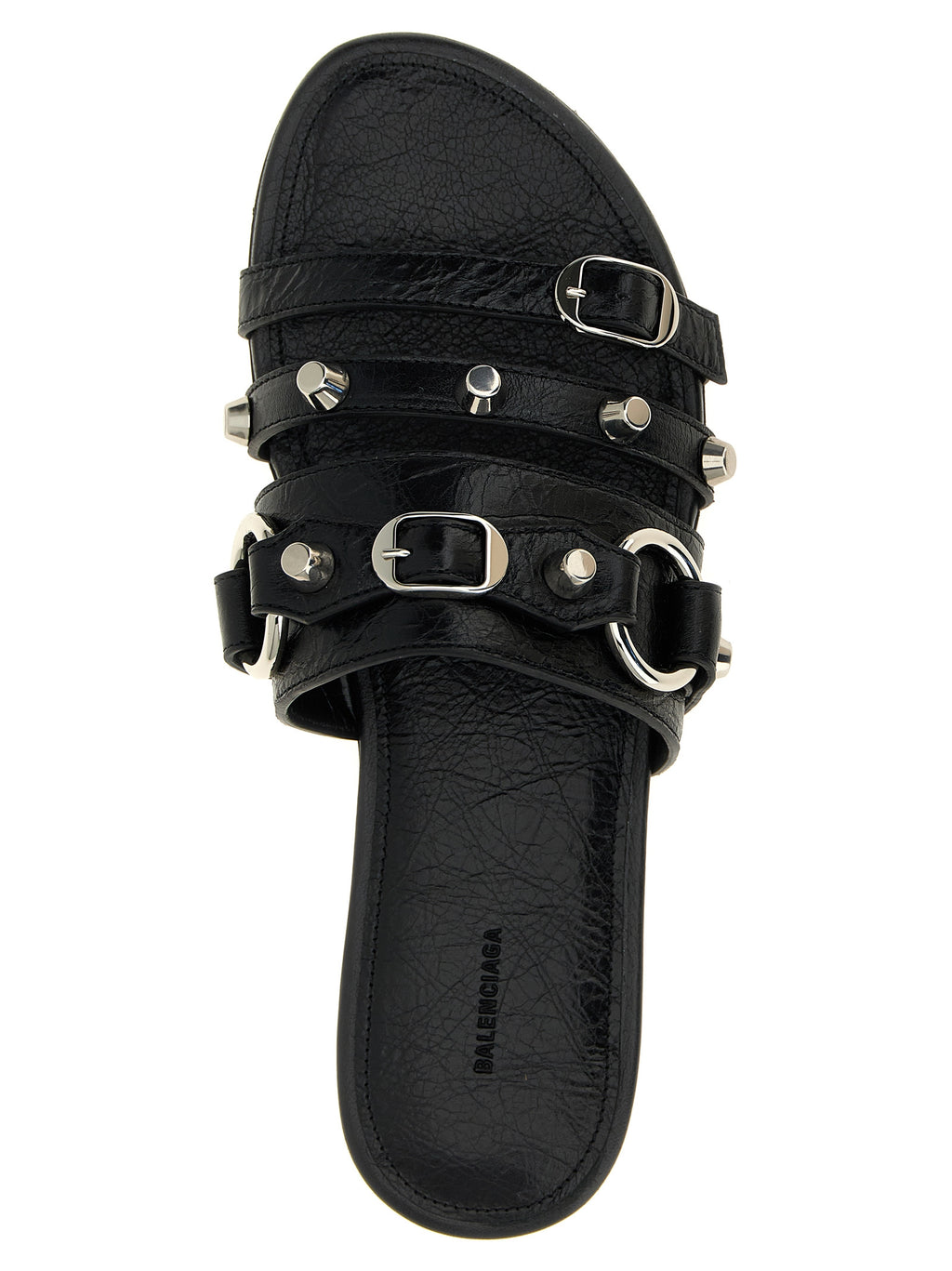 Black Lamb Leather Slides