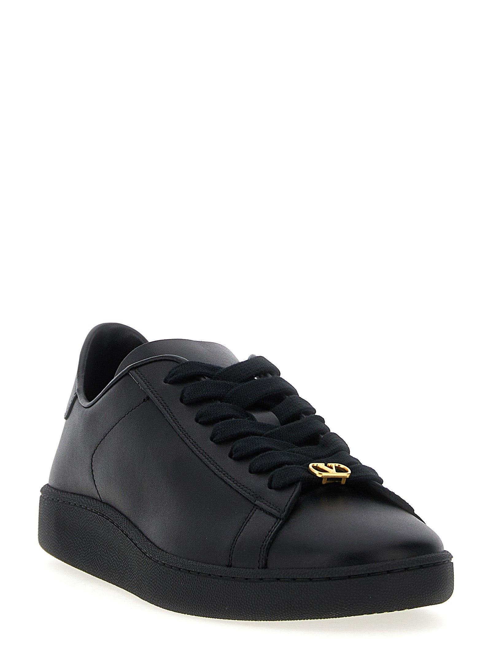 Black Calfskin Low Top Sneakers