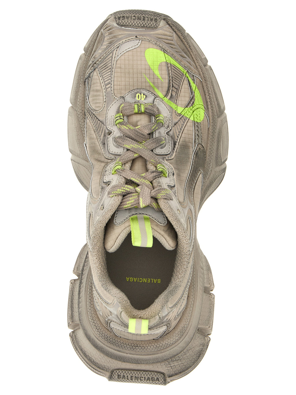 Gray Polyethylene Athletic Sneakers