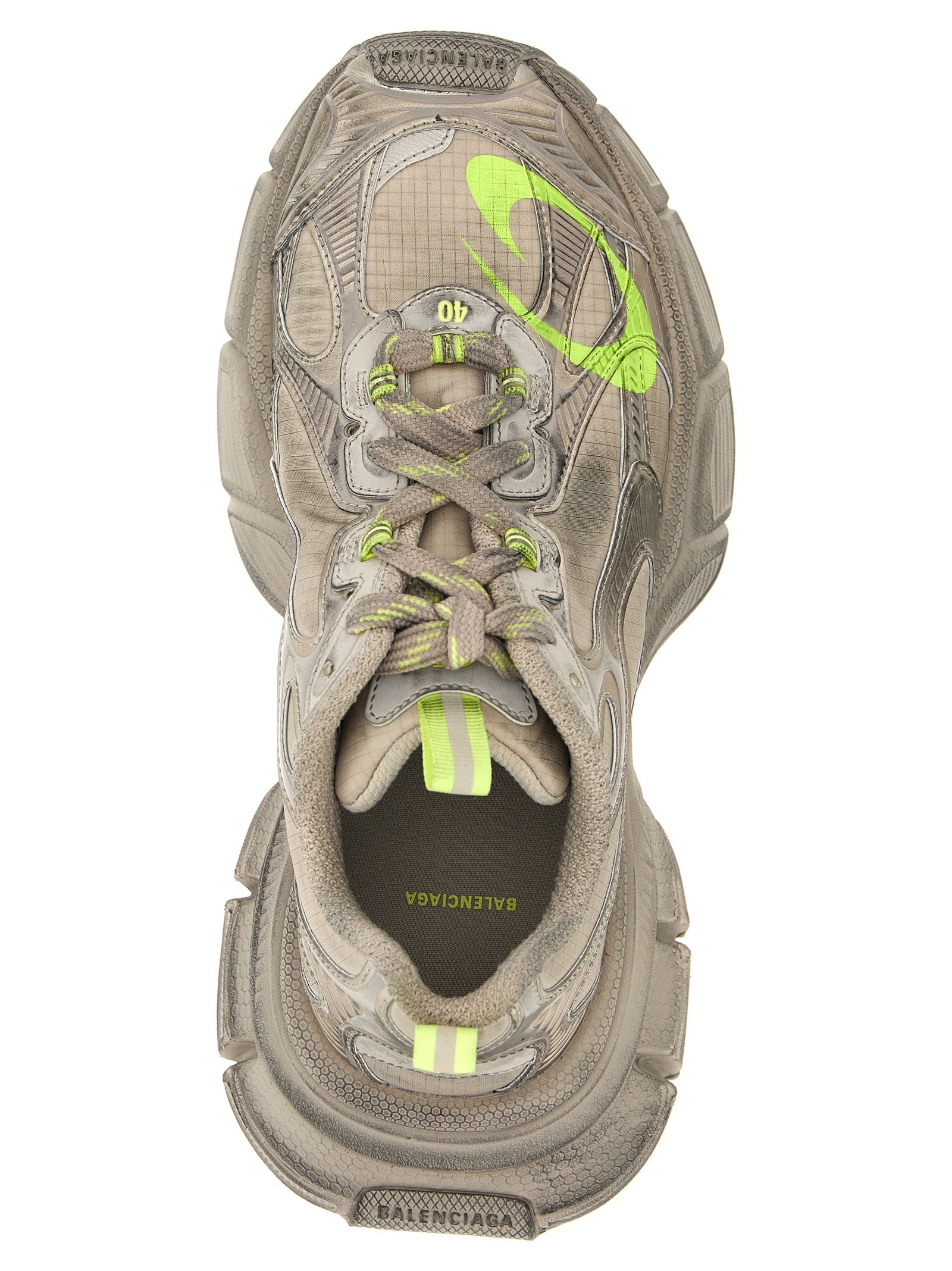 Gray Polyethylene Athletic Sneakers