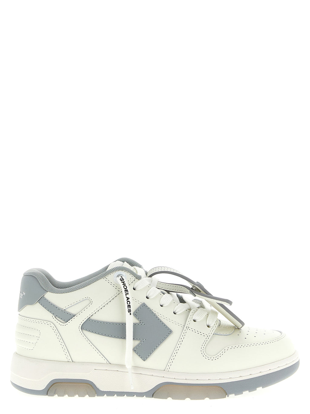 Gray Leather Low Top Sneakers