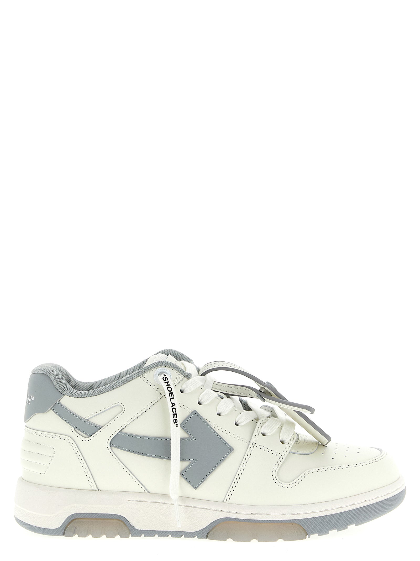 Gray Leather Low Top Sneakers
