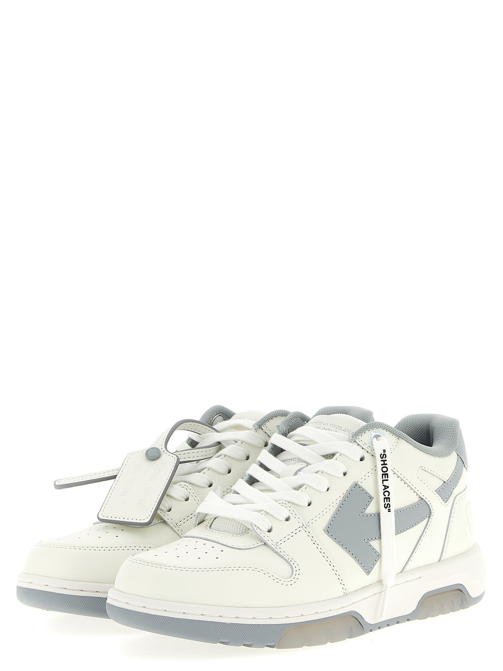 Gray Leather Low Top Sneakers