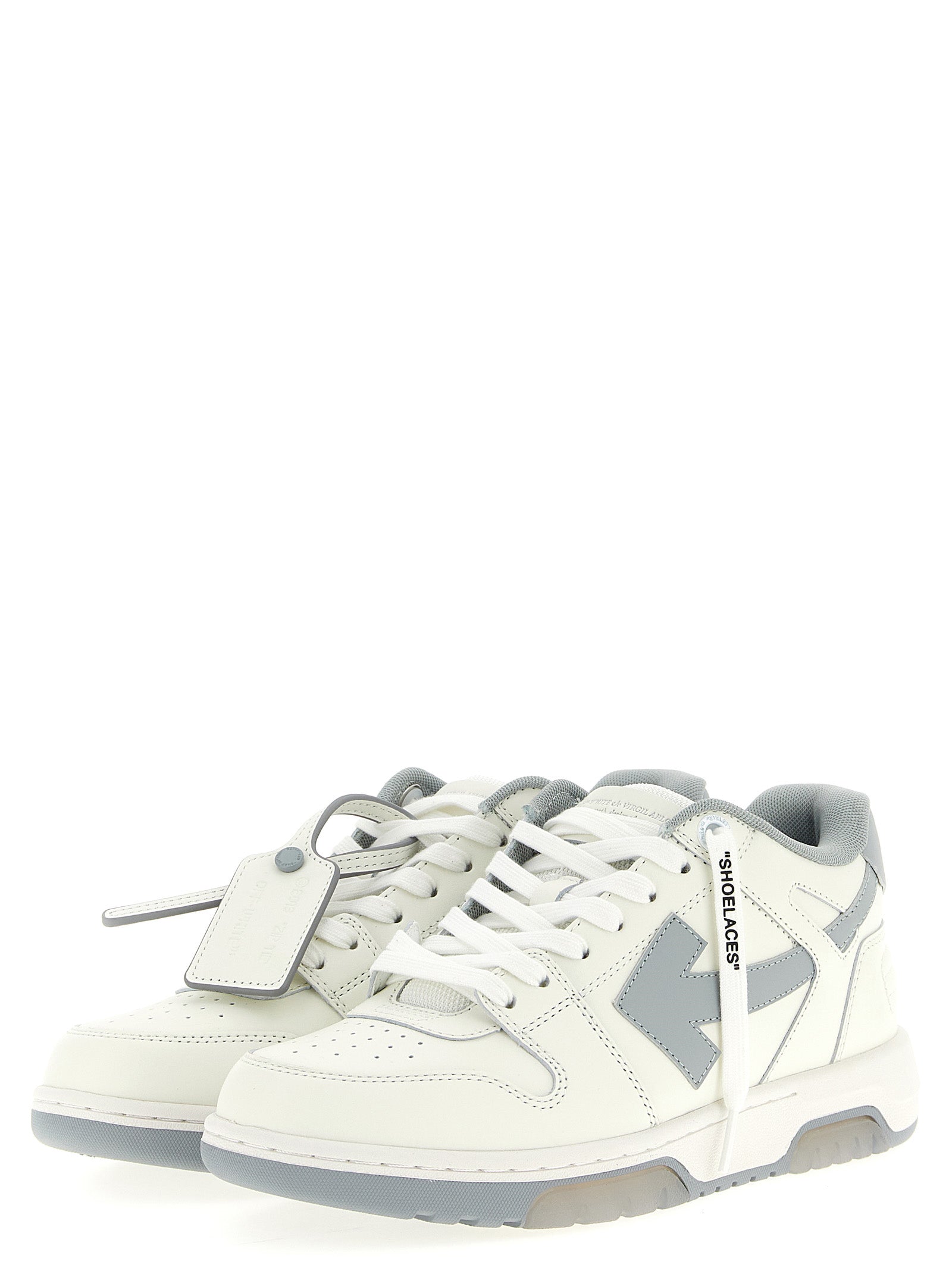 Gray Leather Low Top Sneakers