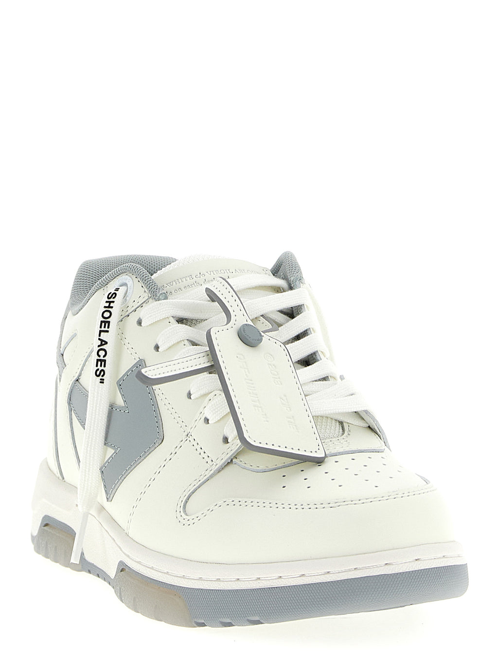 Gray Leather Low Top Sneakers