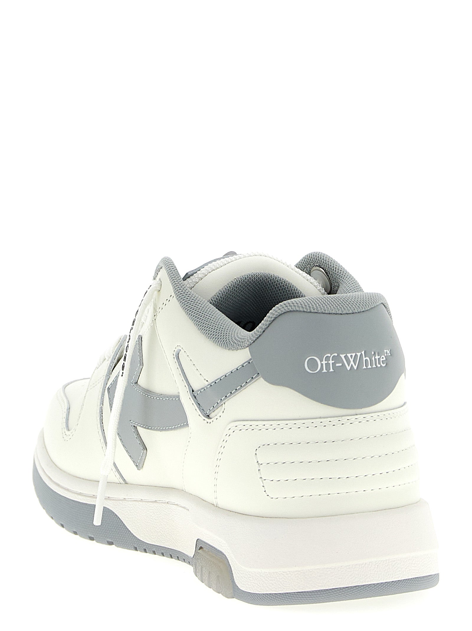 Gray Leather Low Top Sneakers