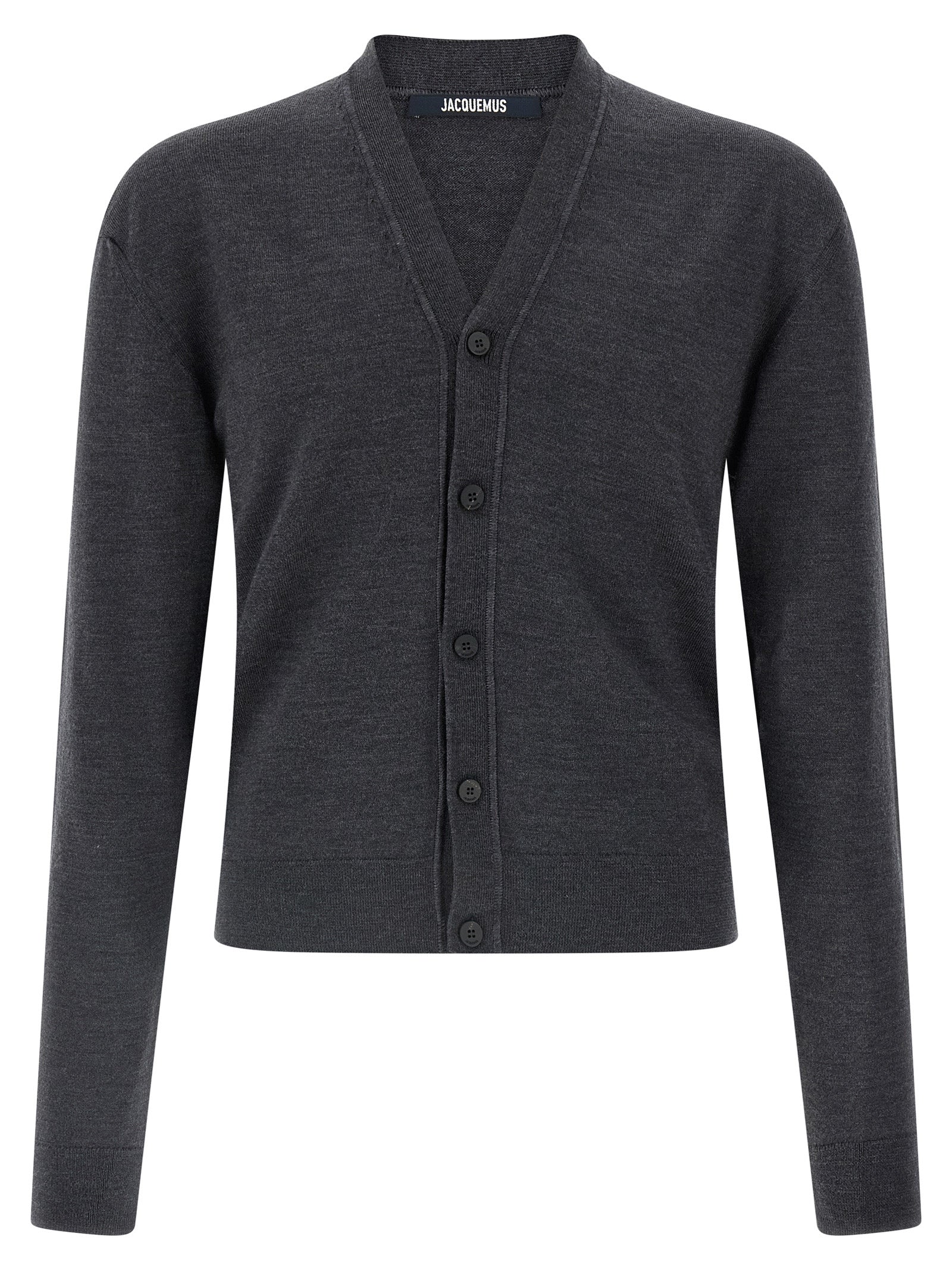 Gray Merino Wool Cardigan